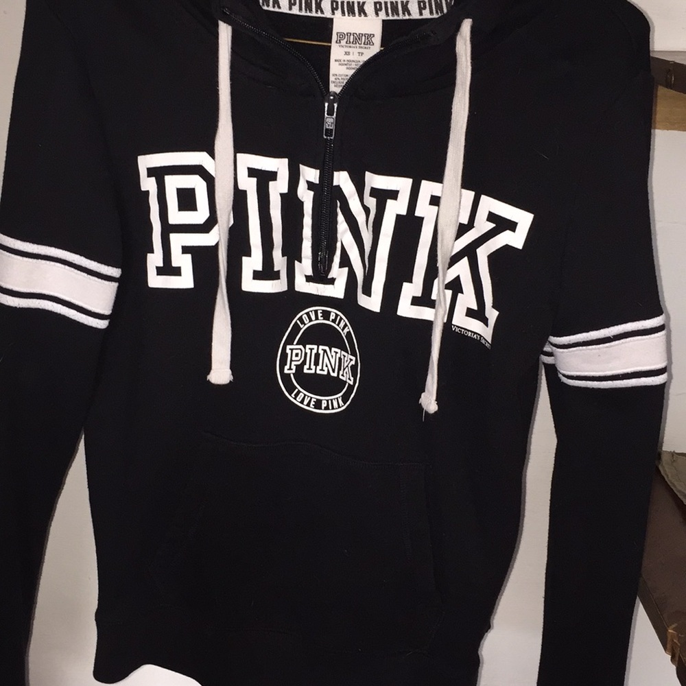 Half zip pink hoodie